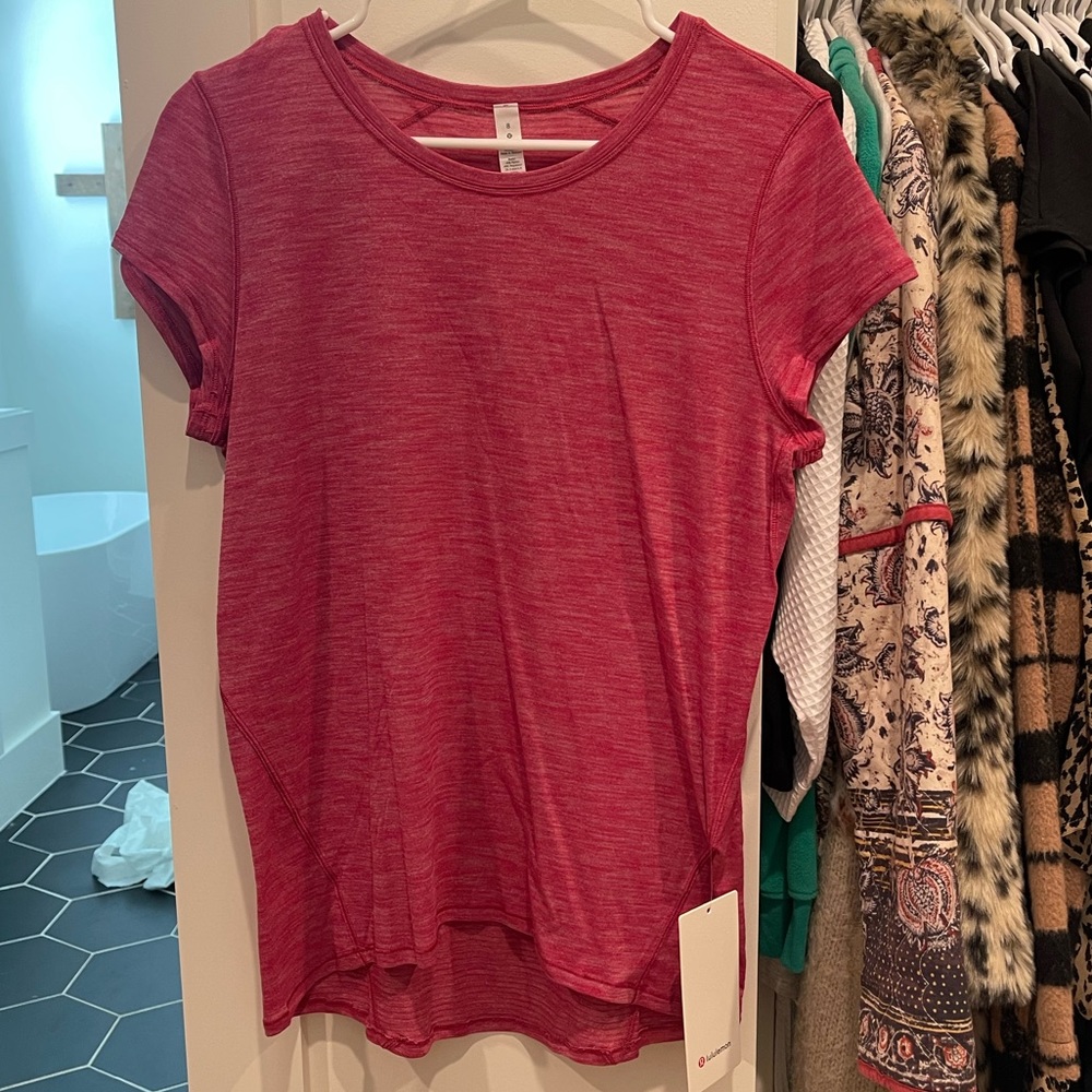 NWT Lululemon Red Another Mile Short Sleeve